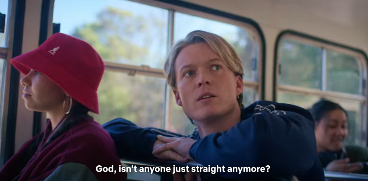 Spider saying "God isn't anyone just straight anymore?" in Heartbreak High season 2